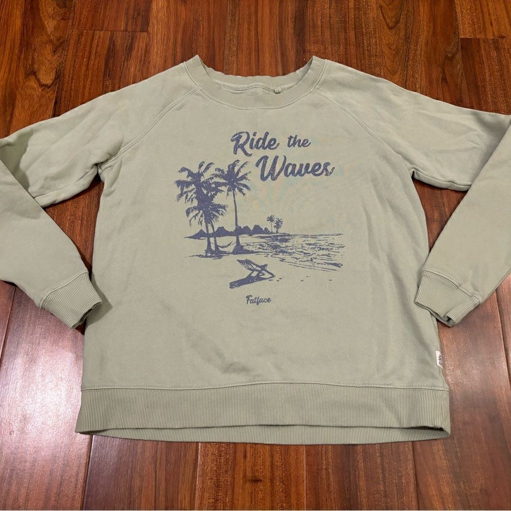 Fat Face UK mint green Ride the Waves Crewneck Sweatshirt